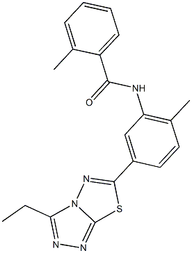 N-[5-(3-ethyl[1,2,4]triazolo[3,4-b][1,3,4]thiadiazol-6-yl)-2-methylphenyl]-2-methylbenzamide 구조식 이미지