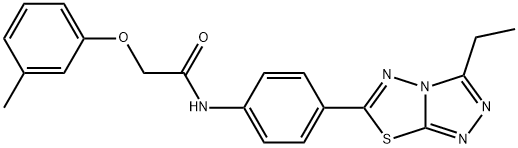 N-[4-(3-ethyl[1,2,4]triazolo[3,4-b][1,3,4]thiadiazol-6-yl)phenyl]-2-(3-methylphenoxy)acetamide 구조식 이미지