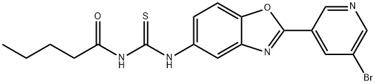 N-[2-(5-bromo-3-pyridinyl)-1,3-benzoxazol-5-yl]-N'-pentanoylthiourea Structure