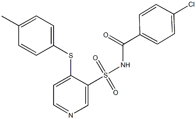 N-(4-chlorobenzoyl)-4-[(4-methylphenyl)sulfanyl]-3-pyridinesulfonamide 구조식 이미지