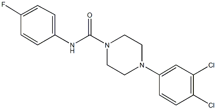 4-(3,4-dichlorophenyl)-N-(4-fluorophenyl)-1-piperazinecarboxamide 구조식 이미지