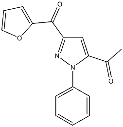 1-[3-(2-furoyl)-1-phenyl-1H-pyrazol-5-yl]ethanone 구조식 이미지