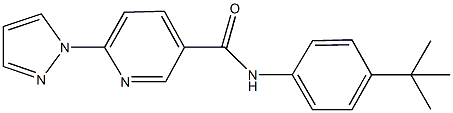 N-(4-tert-butylphenyl)-6-(1H-pyrazol-1-yl)nicotinamide 구조식 이미지