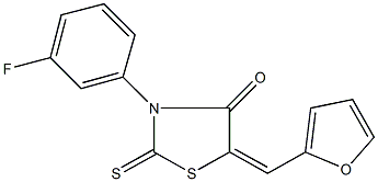 3-(3-fluorophenyl)-5-(2-furylmethylene)-2-thioxo-1,3-thiazolidin-4-one 구조식 이미지