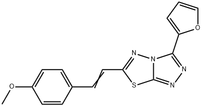 4-{2-[3-(2-furyl)[1,2,4]triazolo[3,4-b][1,3,4]thiadiazol-6-yl]vinyl}phenyl methyl ether Structure