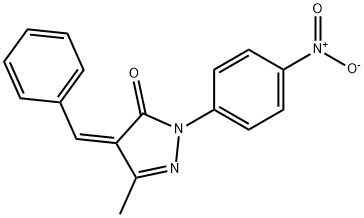 4-benzylidene-2-{4-nitrophenyl}-5-methyl-2,4-dihydro-3H-pyrazol-3-one Structure