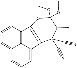 8,8-dimethoxy-9-methyl-8,9-dihydro-10H-acenaphtho[1,2-b]pyran-10,10-dicarbonitrile 구조식 이미지