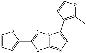 6-(2-furyl)-3-(2-methyl-3-furyl)[1,2,4]triazolo[3,4-b][1,3,4]thiadiazole 구조식 이미지