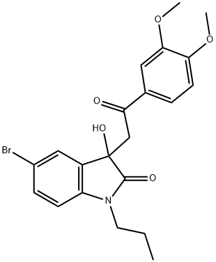 5-bromo-3-[2-(3,4-dimethoxyphenyl)-2-oxoethyl]-3-hydroxy-1-propyl-1,3-dihydro-2H-indol-2-one Structure