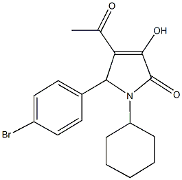 4-acetyl-5-(4-bromophenyl)-1-cyclohexyl-3-hydroxy-1,5-dihydro-2H-pyrrol-2-one Structure