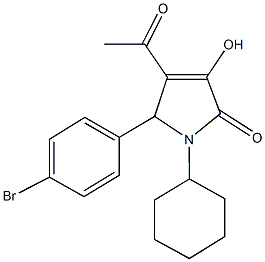 4-acetyl-5-(4-bromophenyl)-1-cyclohexyl-3-hydroxy-1,5-dihydro-2H-pyrrol-2-one 구조식 이미지