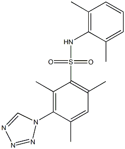 N-(2,6-dimethylphenyl)-2,4,6-trimethyl-3-(1H-tetraazol-1-yl)benzenesulfonamide 구조식 이미지