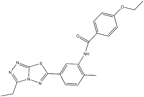 4-ethoxy-N-[5-(3-ethyl[1,2,4]triazolo[3,4-b][1,3,4]thiadiazol-6-yl)-2-methylphenyl]benzamide 구조식 이미지