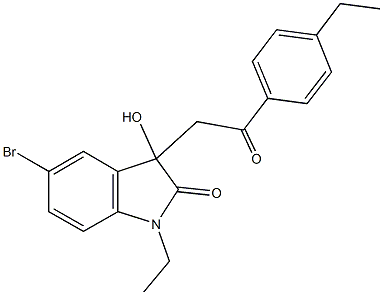 5-bromo-1-ethyl-3-[2-(4-ethylphenyl)-2-oxoethyl]-3-hydroxy-1,3-dihydro-2H-indol-2-one 구조식 이미지