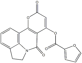 7,10-dioxo-4,5-dihydro-7H,10H-pyrano[3,2-c]pyrrolo[3,2,1-ij]quinolin-8-yl 2-furoate 구조식 이미지