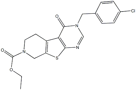 ethyl 3-(4-chlorobenzyl)-4-oxo-3,5,6,8-tetrahydropyrido[4',3':4,5]thieno[2,3-d]pyrimidine-7(4H)-carboxylate Structure