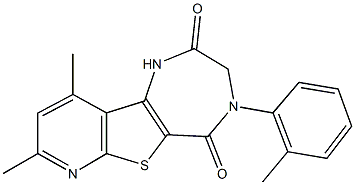 8,10-dimethyl-4-(2-methylphenyl)-3,4-dihydro-1H-pyrido[3',2':4,5]thieno[3,2-e][1,4]diazepine-2,5-dione 구조식 이미지