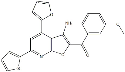 [3-amino-4-(2-furyl)-6-(2-thienyl)furo[2,3-b]pyridin-2-yl](3-methoxyphenyl)methanone Structure