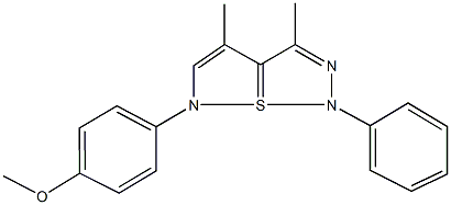 6-(4-methoxyphenyl)-3,4-dimethyl-1-phenyl-1,6-dihydro-7lambda~4~-isothiazolo[5,1-e][1,2,3]thiadiazole Structure