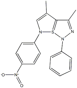3,4-dimethyl-6-(4-nitrophenyl)-1-phenyl-1,6-dihydro-7lambda~4~-isothiazolo[5,1-e][1,2,3]thiadiazole 구조식 이미지