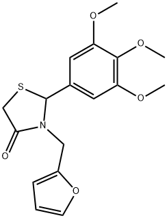 3-(2-furylmethyl)-2-(3,4,5-trimethoxyphenyl)-1,3-thiazolidin-4-one 구조식 이미지