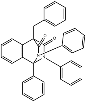 1-benzyl-8,9,12-triphenyl-9,12-diazatricyclo[6.2.2.0~2,7~]dodeca-2,4,6-triene-10,11-dione 구조식 이미지