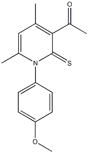 1-[1-(4-methoxyphenyl)-4,6-dimethyl-2-thioxo-1,2-dihydro-3-pyridinyl]ethanone 구조식 이미지