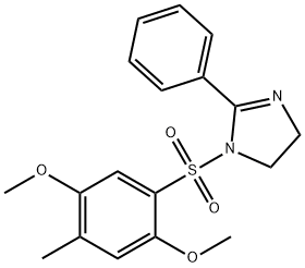 1-[(2,5-dimethoxy-4-methylphenyl)sulfonyl]-2-phenyl-4,5-dihydro-1H-imidazole 구조식 이미지