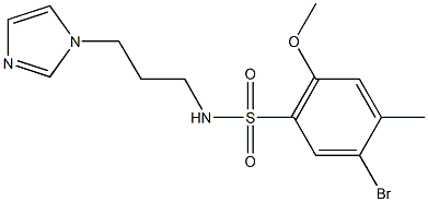 5-bromo-N-[3-(1H-imidazol-1-yl)propyl]-2-methoxy-4-methylbenzenesulfonamide 구조식 이미지