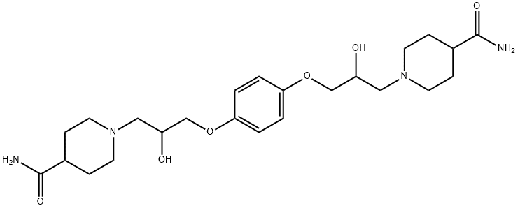 1-[3-(4-{3-[4-(aminocarbonyl)-1-piperidinyl]-2-hydroxypropoxy}phenoxy)-2-hydroxypropyl]-4-piperidinecarboxamide Structure