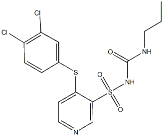 4-[(3,4-dichlorophenyl)sulfanyl]-3-({[(propylamino)carbonyl]amino}sulfonyl)pyridine 구조식 이미지