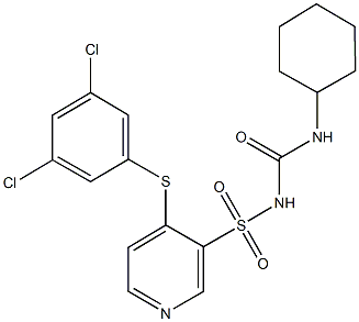 3-({[(cyclohexylamino)carbonyl]amino}sulfonyl)-4-[(3,5-dichlorophenyl)sulfanyl]pyridine Structure