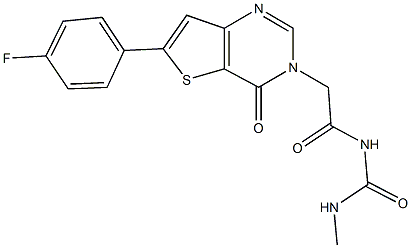 N-[(6-(4-fluorophenyl)-4-oxothieno[3,2-d]pyrimidin-3(4H)-yl)acetyl]-N'-methylurea Structure