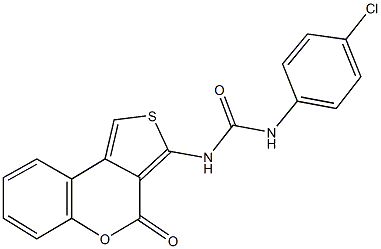 N-(4-chlorophenyl)-N'-(4-oxo-4H-thieno[3,4-c]chromen-3-yl)urea Structure