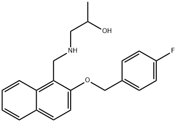 1-[({2-[(4-fluorobenzyl)oxy]-1-naphthyl}methyl)amino]-2-propanol 구조식 이미지