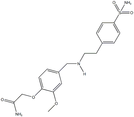 2-{4-[({2-[4-(aminosulfonyl)phenyl]ethyl}amino)methyl]-2-methoxyphenoxy}acetamide 구조식 이미지