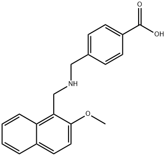4-({[(2-methoxy-1-naphthyl)methyl]amino}methyl)benzoic acid 구조식 이미지