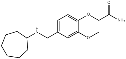 2-{4-[(cycloheptylamino)methyl]-2-methoxyphenoxy}acetamide 구조식 이미지