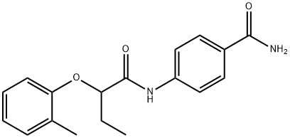 4-{[2-(2-methylphenoxy)butanoyl]amino}benzamide Structure