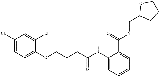 2-{[4-(2,4-dichlorophenoxy)butanoyl]amino}-N-(tetrahydro-2-furanylmethyl)benzamide 구조식 이미지