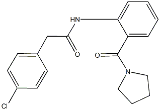 2-(4-chlorophenyl)-N-[2-(1-pyrrolidinylcarbonyl)phenyl]acetamide Structure