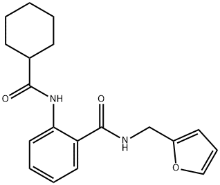 2-[(cyclohexylcarbonyl)amino]-N-(2-furylmethyl)benzamide 구조식 이미지