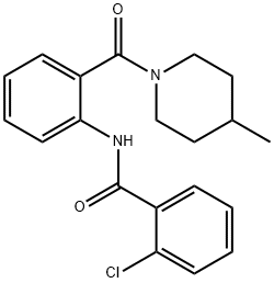 2-chloro-N-{2-[(4-methyl-1-piperidinyl)carbonyl]phenyl}benzamide 구조식 이미지
