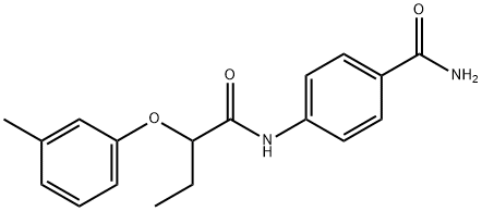 4-{[2-(3-methylphenoxy)butanoyl]amino}benzamide Structure