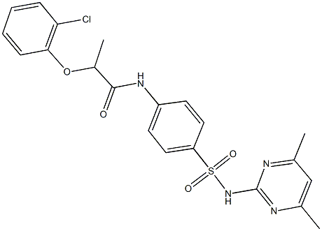 2-(2-chlorophenoxy)-N-(4-{[(4,6-dimethyl-2-pyrimidinyl)amino]sulfonyl}phenyl)propanamide Structure