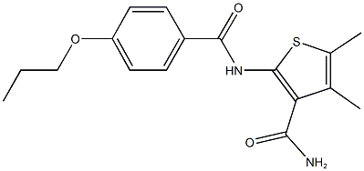 4,5-dimethyl-2-[(4-propoxybenzoyl)amino]-3-thiophenecarboxamide Structure
