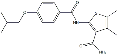 2-[(4-isobutoxybenzoyl)amino]-4,5-dimethyl-3-thiophenecarboxamide 구조식 이미지