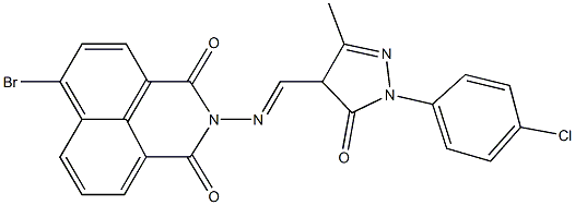 6-bromo-2-({[1-(4-chlorophenyl)-3-methyl-5-oxo-4,5-dihydro-1H-pyrazol-4-yl]methylene}amino)-1H-benzo[de]isoquinoline-1,3(2H)-dione 구조식 이미지