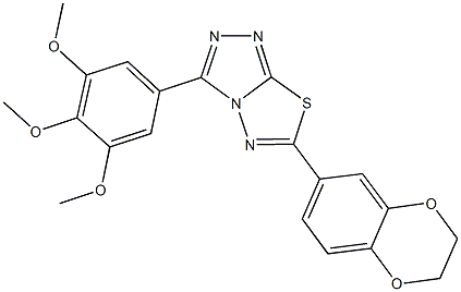 6-(2,3-dihydro-1,4-benzodioxin-6-yl)-3-(3,4,5-trimethoxyphenyl)[1,2,4]triazolo[3,4-b][1,3,4]thiadiazole Structure