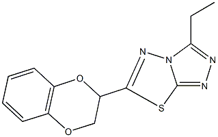 6-(2,3-dihydro-1,4-benzodioxin-2-yl)-3-ethyl[1,2,4]triazolo[3,4-b][1,3,4]thiadiazole 구조식 이미지
